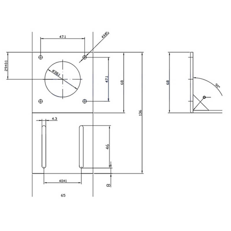 Flat Plate Type Nema23 - Dimension