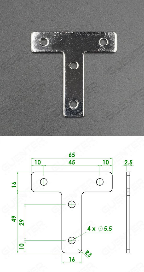 T Plate Bracket 20 mm