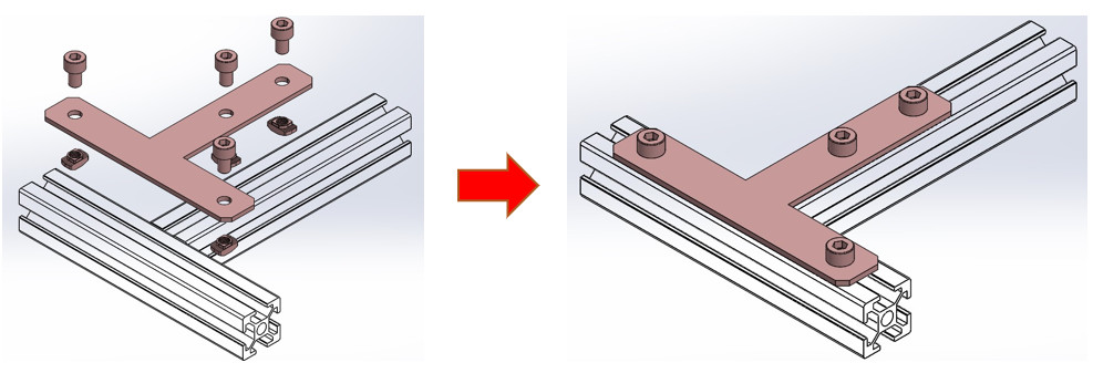 T Plate Bracket ตัวอย่างการใช้งาน