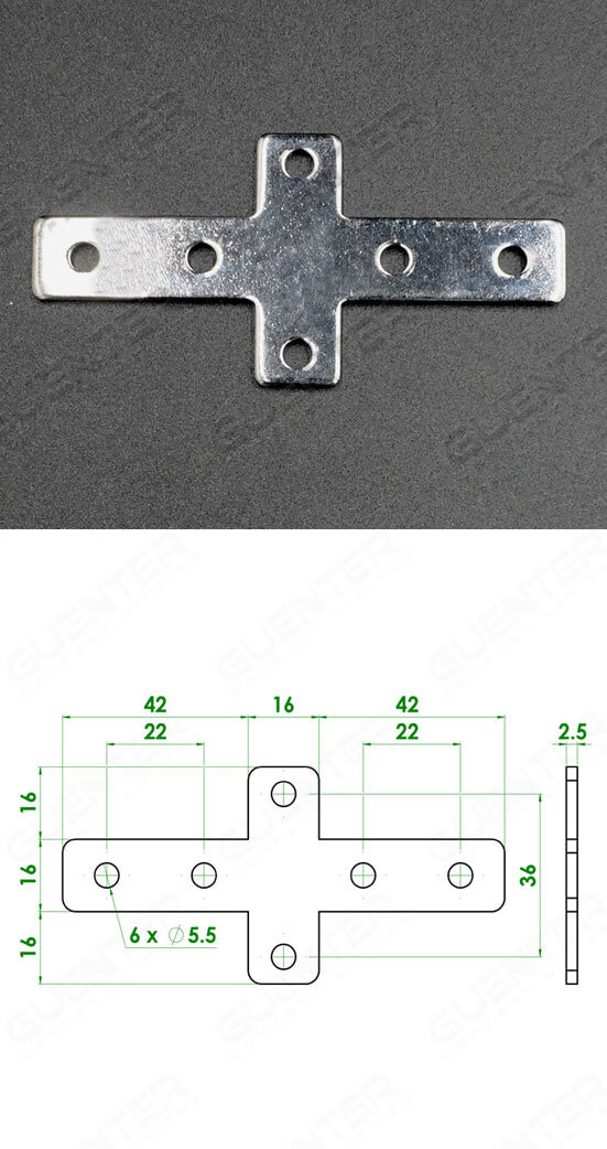 X Plate Bracket 30 mm