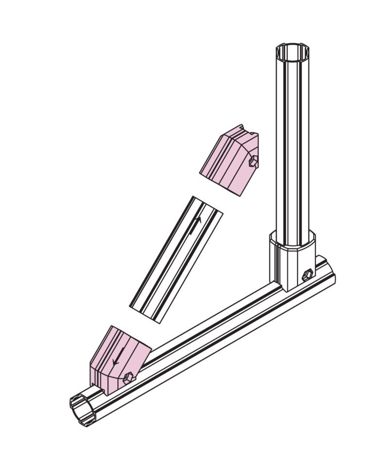 45-Degree Connector G Outer ข้อต่อมุม 45° แบบนอก สำหรับ Pipe Frame 43 - Image 4