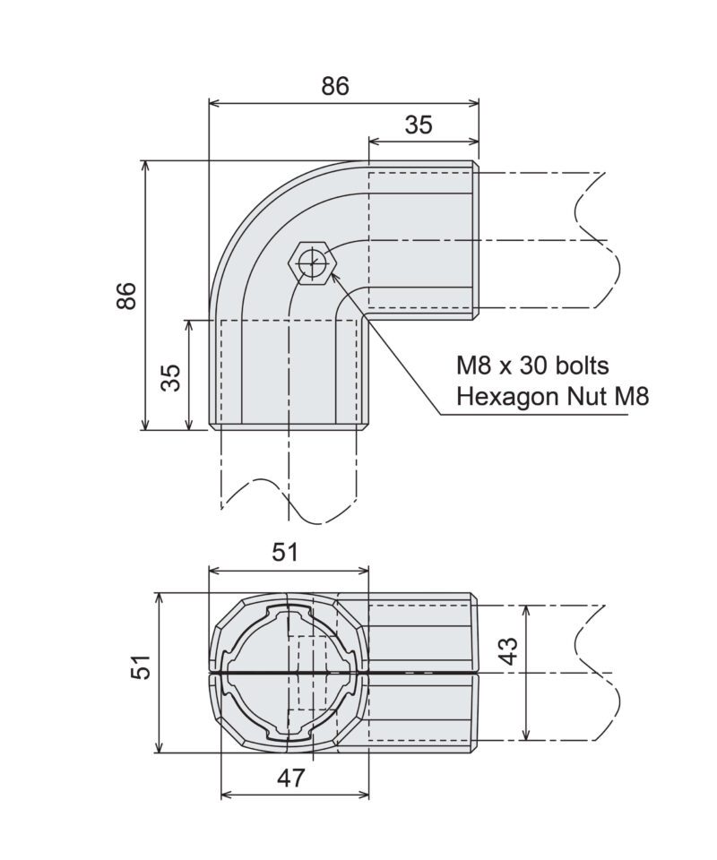 แบบ Angle Connector G Outer