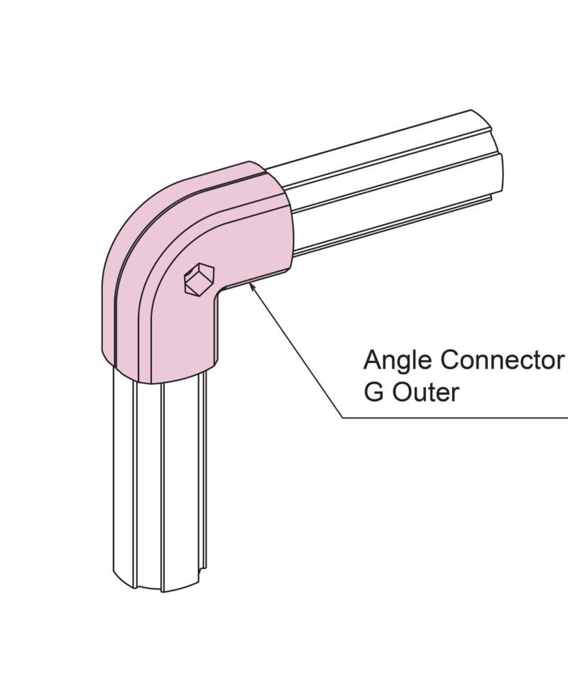 Angle Connector G Outer ข้อต่อมุม 90° แบบนอก สำหรับ Pipe Frame 43 - Image 4