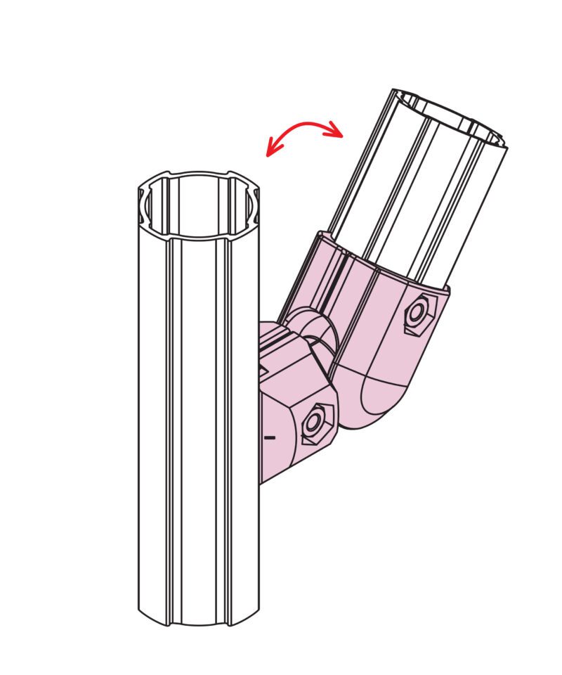 Free Connector G Inner ข้อต่อปรับมุมอิสระแบบใน สำหรับ Pipe Frame 43 - Image 4