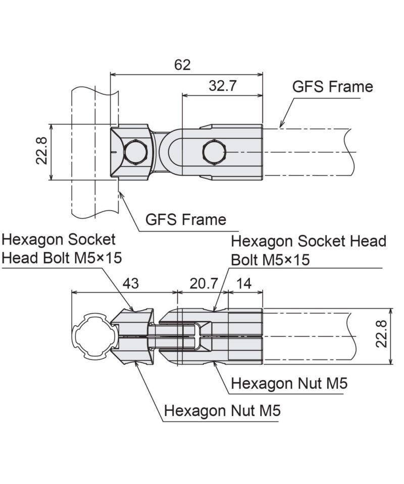 Link Connector S V Dimension